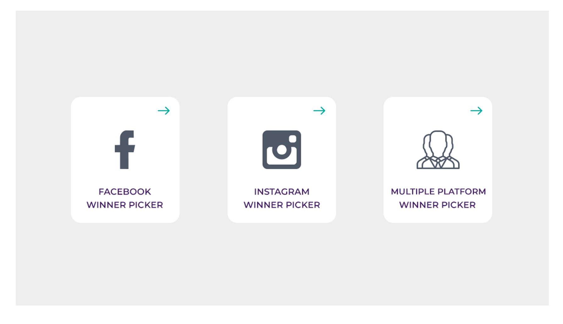 Winner card with the picked winner Winner card with the picked winner