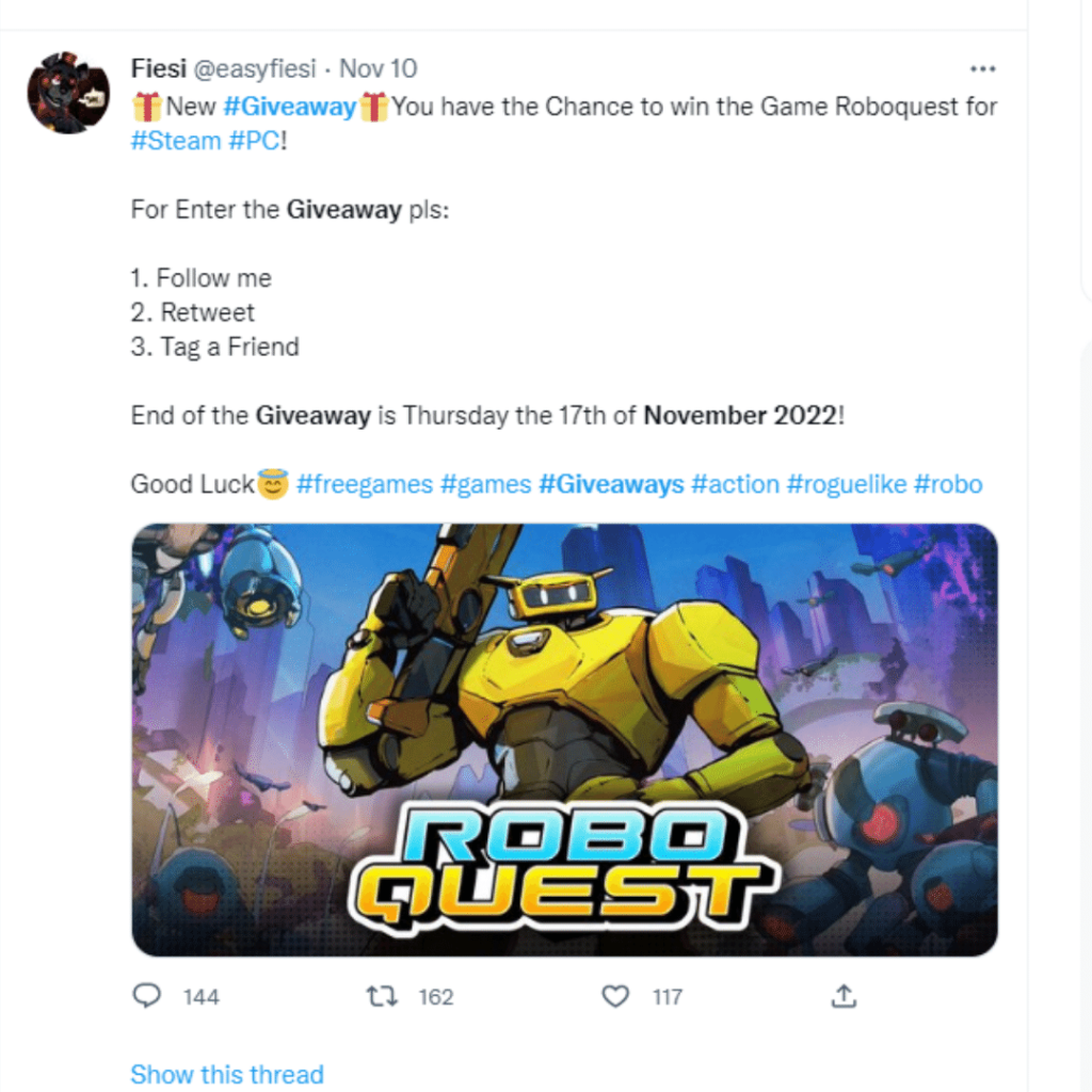 RoboQuest game giveaways